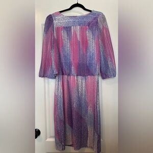 Elegant Vintage Pink and Purple Women's Dress Size 10